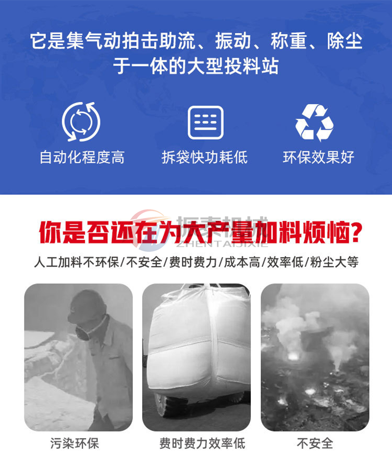 工業(yè)廢鹽噸袋拆包機優(yōu)點